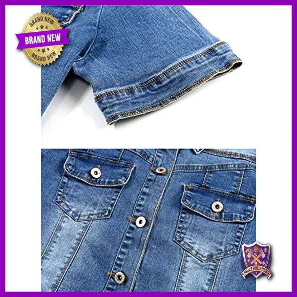 Cropped Denim Trucker Jacket Short Sleeve Summer Casual Y2K Chic